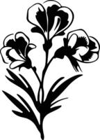 AI generated freesia black silhouette vector