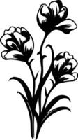 AI generated freesia  black silhouette vector