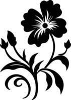 AI generated flower  black silhouette vector