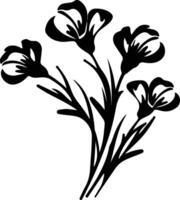 AI generated freesia  black silhouette vector