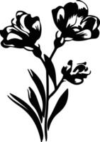 AI generated freesia  black silhouette vector