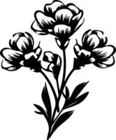 AI generated freesia  black silhouette vector