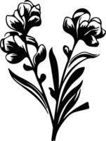 AI generated freesia  black silhouette vector