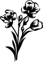 AI generated freesia  black silhouette vector