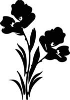 AI generated freesia  black silhouette vector