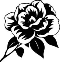 AI generated gardenia  black silhouette vector