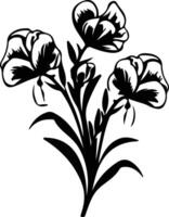 AI generated freesia  black silhouette vector