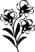 AI generated freesia  black silhouette vector