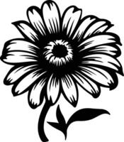 AI generated gerbera daisy  black silhouette vector