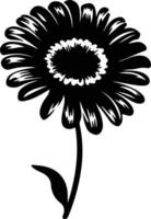 ai generado gerbera margarita negro silueta vector