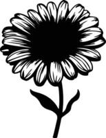 ai generado gerbera margarita negro silueta vector