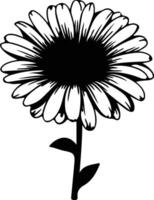 ai generado gerbera margarita negro silueta vector