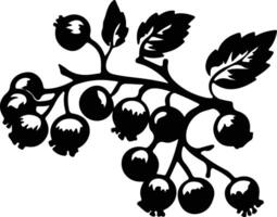 AI generated hawthorn  black silhouette vector