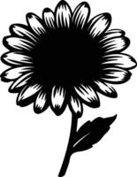 AI generated gerbera daisy  black silhouette vector