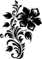 AI generated gillyflower  black silhouette vector