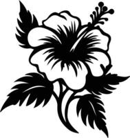 AI generated hibiscus  black silhouette vector