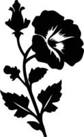 AI generated hollyhock  black silhouette vector