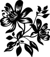 AI generated honeysuckle  black silhouette vector