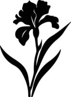 AI generated iris  black silhouette vector