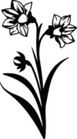 AI generated jonquil  black silhouette vector