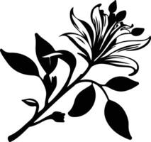 AI generated honeysuckle  black silhouette vector