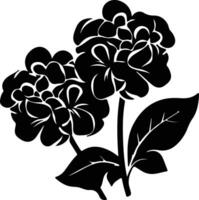 AI generated hydrangea  black silhouette vector