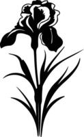 AI generated iris  black silhouette vector