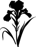 AI generated iris  black silhouette vector