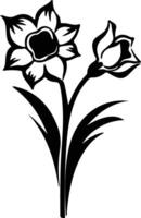 AI generated jonquil  black silhouette vector