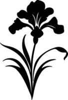 AI generated iris  black silhouette vector