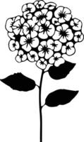 AI generated lantana  black silhouette vector