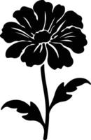 AI generated marigold  black silhouette vector