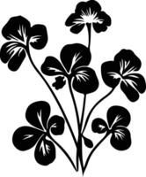 AI generated nasturtium  black silhouette vector