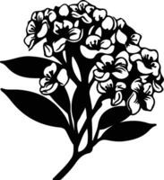 AI generated mountain laurel  black silhouette vector