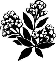 AI generated mountain laurel  black silhouette vector