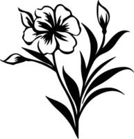 AI generated oleander  black silhouette vector