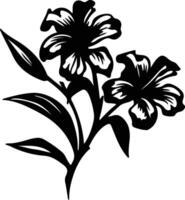 AI generated oleander  black silhouette vector