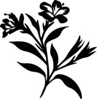 AI generated oleander  black silhouette vector