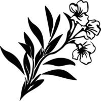 AI generated oleander  black silhouette vector