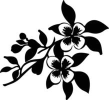 AI generated orange blossom  black silhouette vector