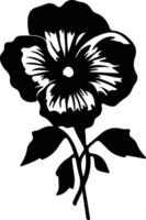 AI generated pansy black silhouette vector