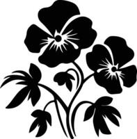 AI generated pansy  black silhouette vector