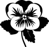 AI generated pansy  black silhouette vector