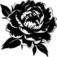 AI generated peony black silhouette vector