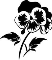 AI generated pansy  black silhouette vector