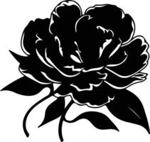 AI generated peony  black silhouette vector