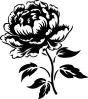 AI generated peony  black silhouette vector