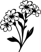 AI generated phlox  black silhouette vector