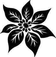 AI generated Poinsettia  black silhouette vector