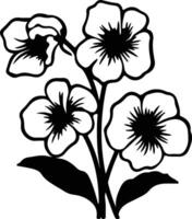 AI generated primrose  black silhouette vector